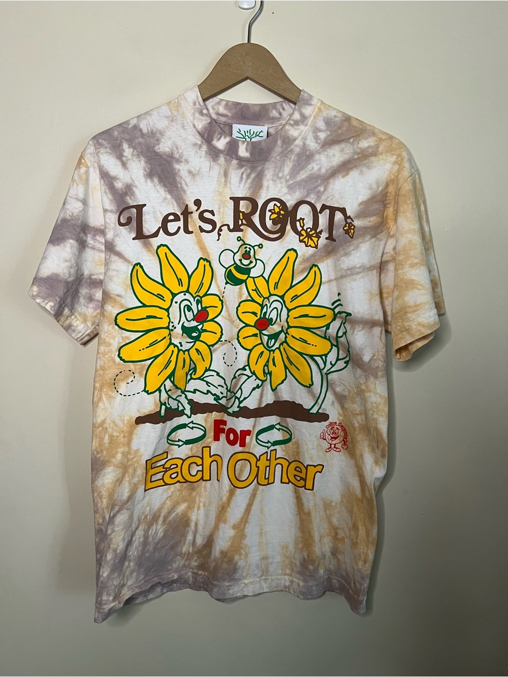 Online Ceramics Let's Root For Each Other Sunflower Tie Dye T Shirt S